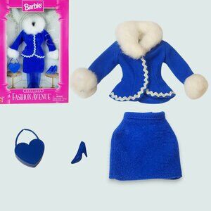 1996 Barbie Fashion Avenue Blue & White Winter Suit #14980
